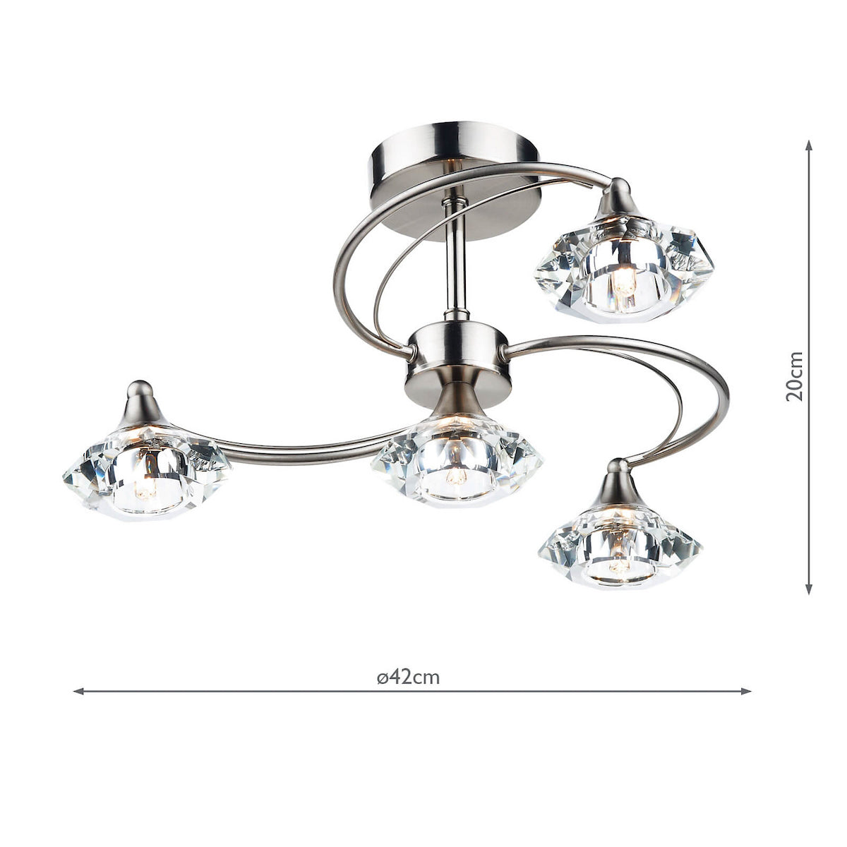 LUTHER 4LT SEMI FLUSH SAT CHR