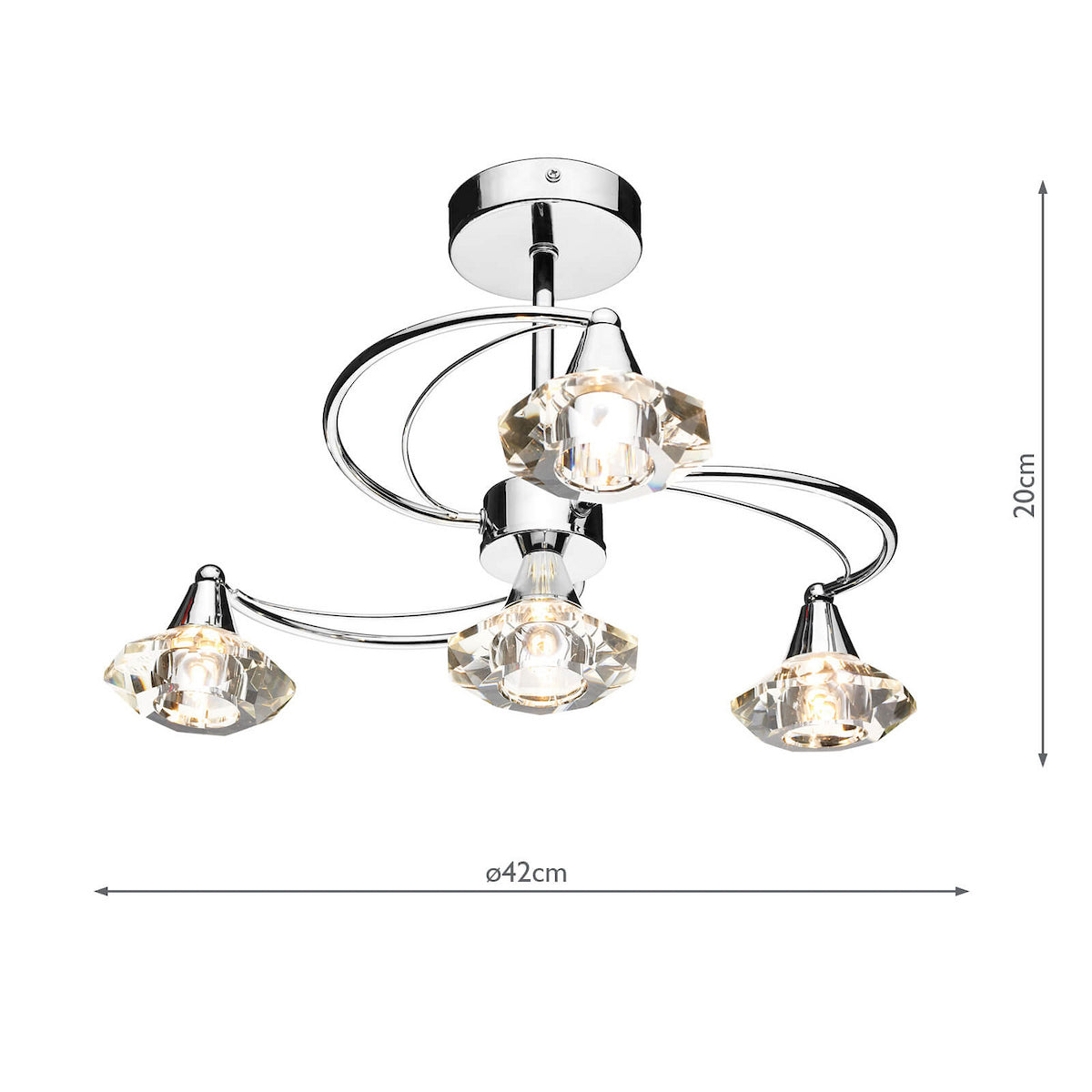 LUTHER 4LT SEMI FLUSH POL CHR