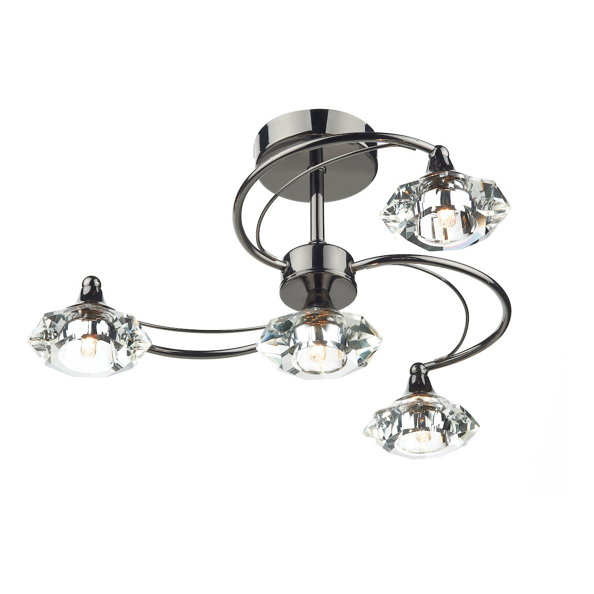 LUTHER 4LT SEMI FLUSH BLK CHR