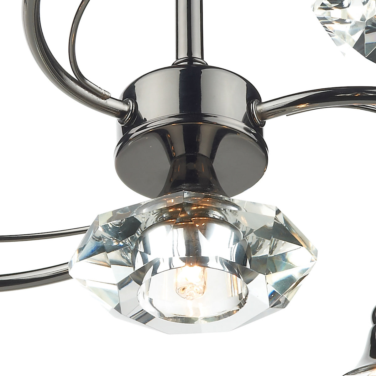 LUTHER 4LT SEMI FLUSH BLK CHR