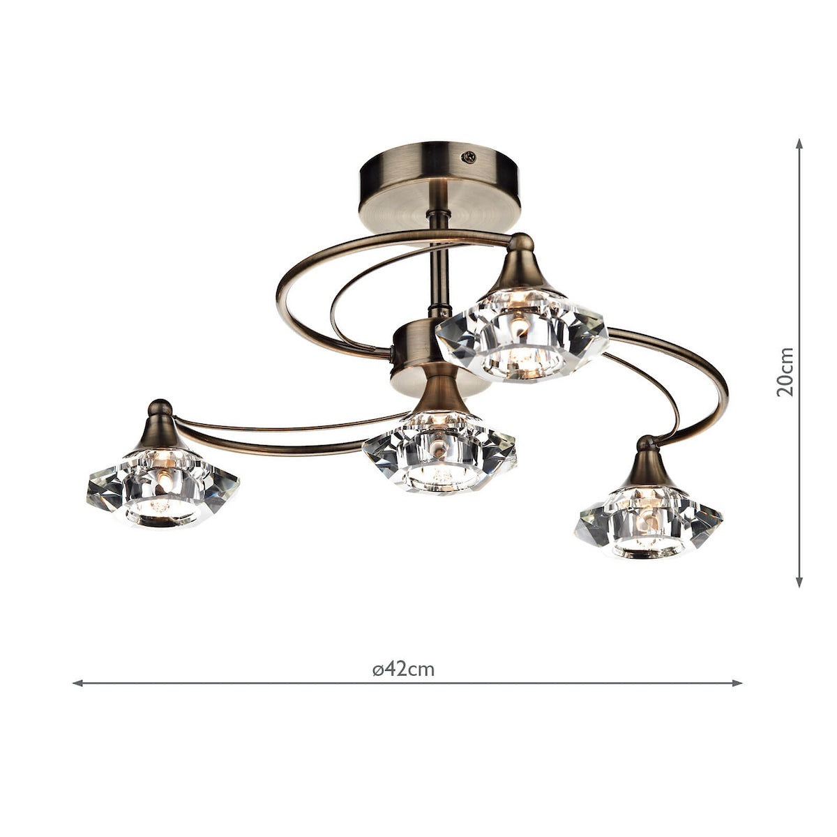LUTHER 4LT SEMI FLUSH ANT BRA