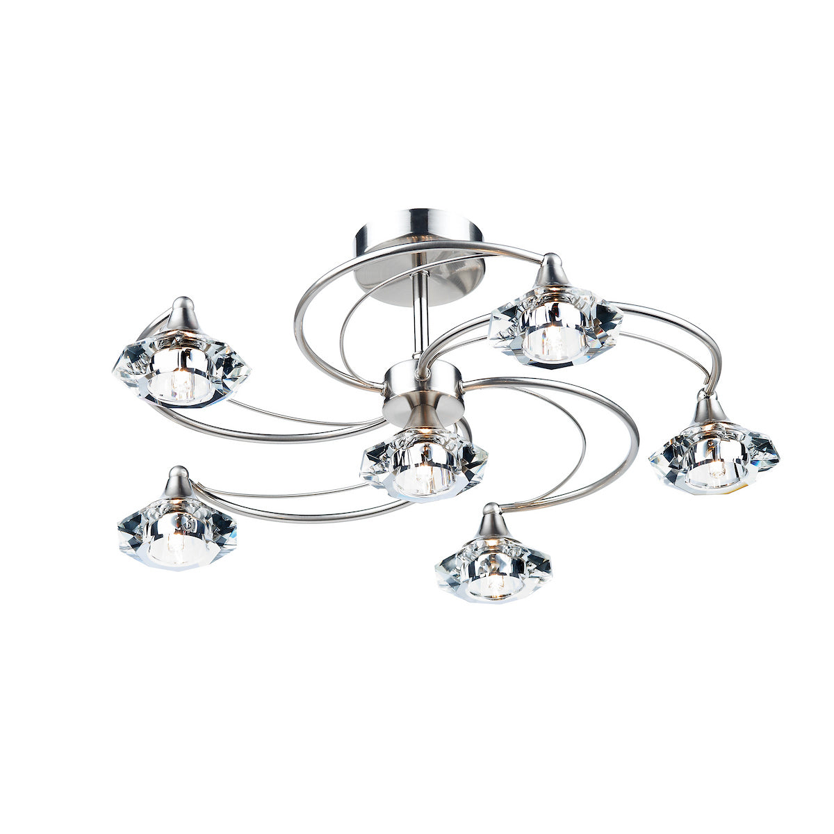 LUTHER 6LT SEMI FLUSH SAT CHR