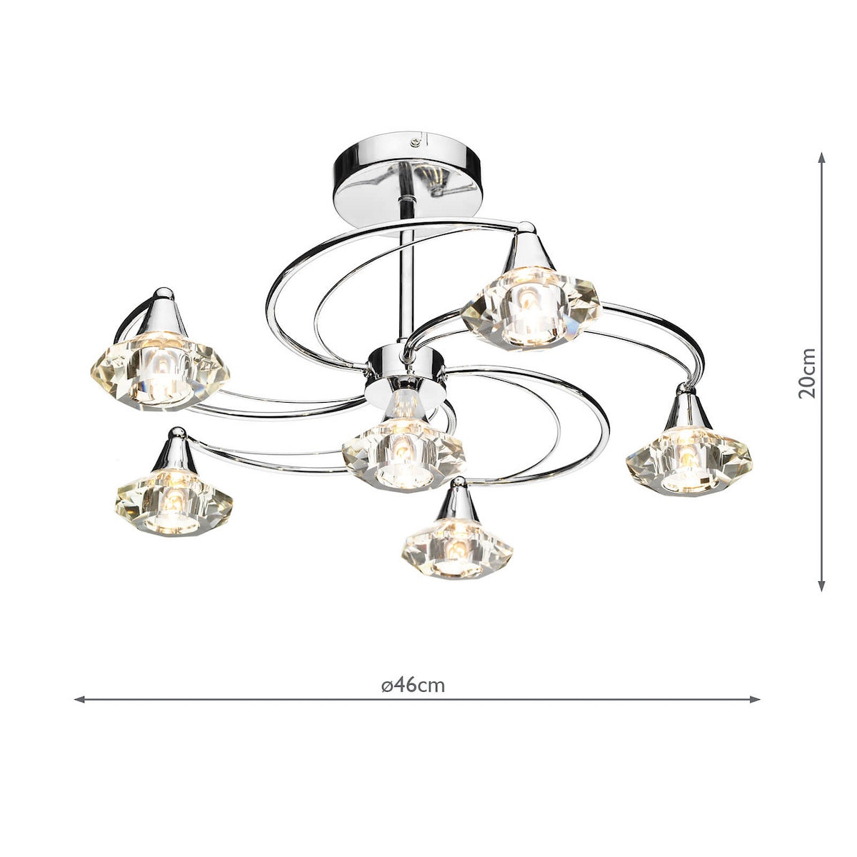 LUTHER 6LT SEMI FLUSH POL CHR