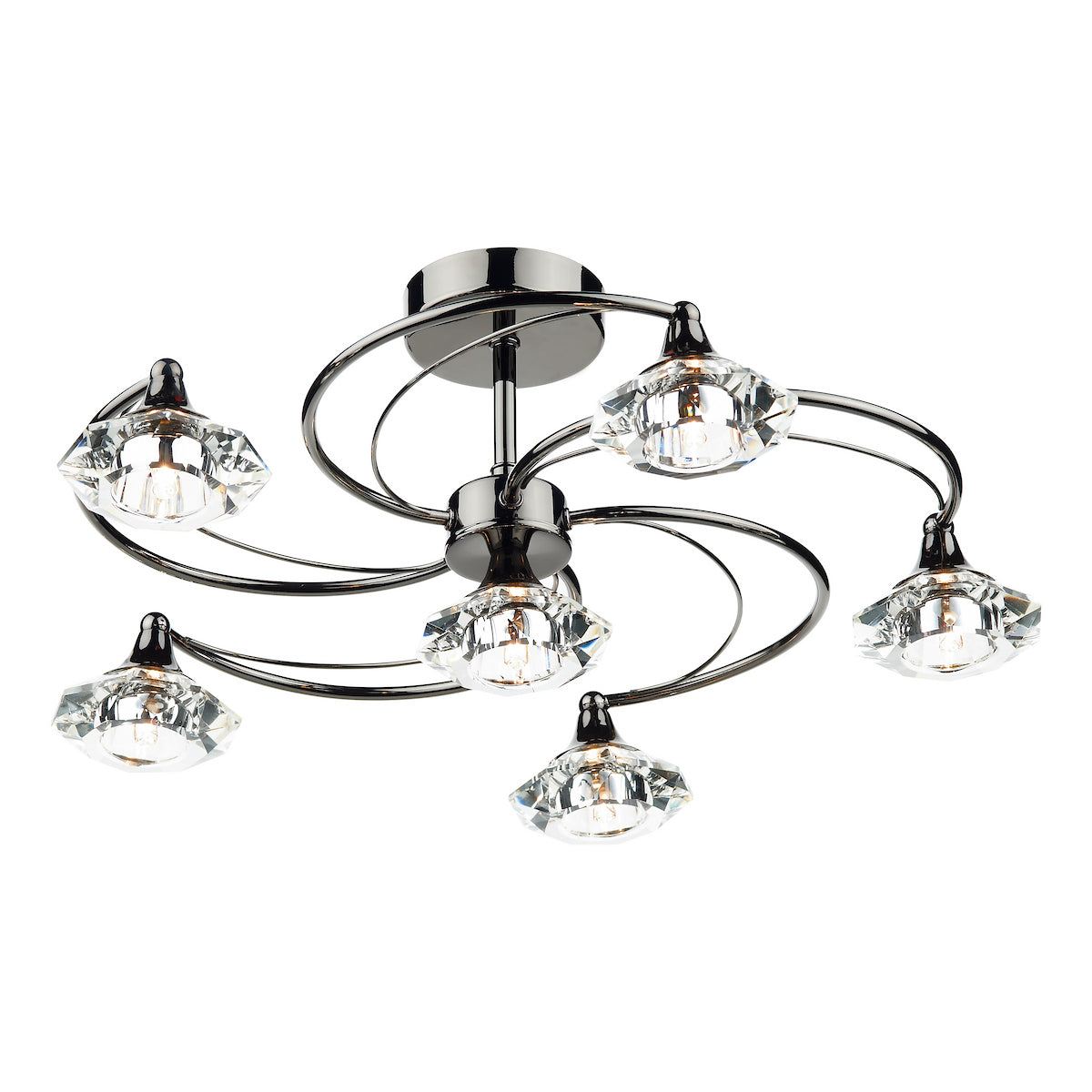 LUTHER 6LT SEMI FLUSH BLK CHR