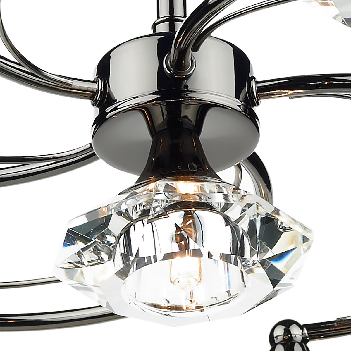 LUTHER 6LT SEMI FLUSH BLK CHR
