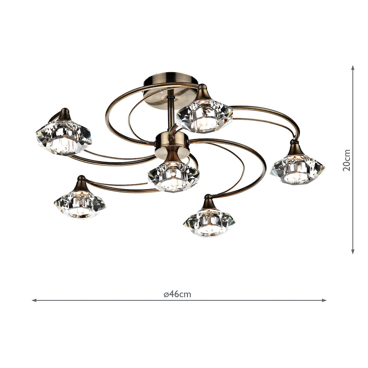LUTHER 6LT SEMI FLUSH ANT BRA