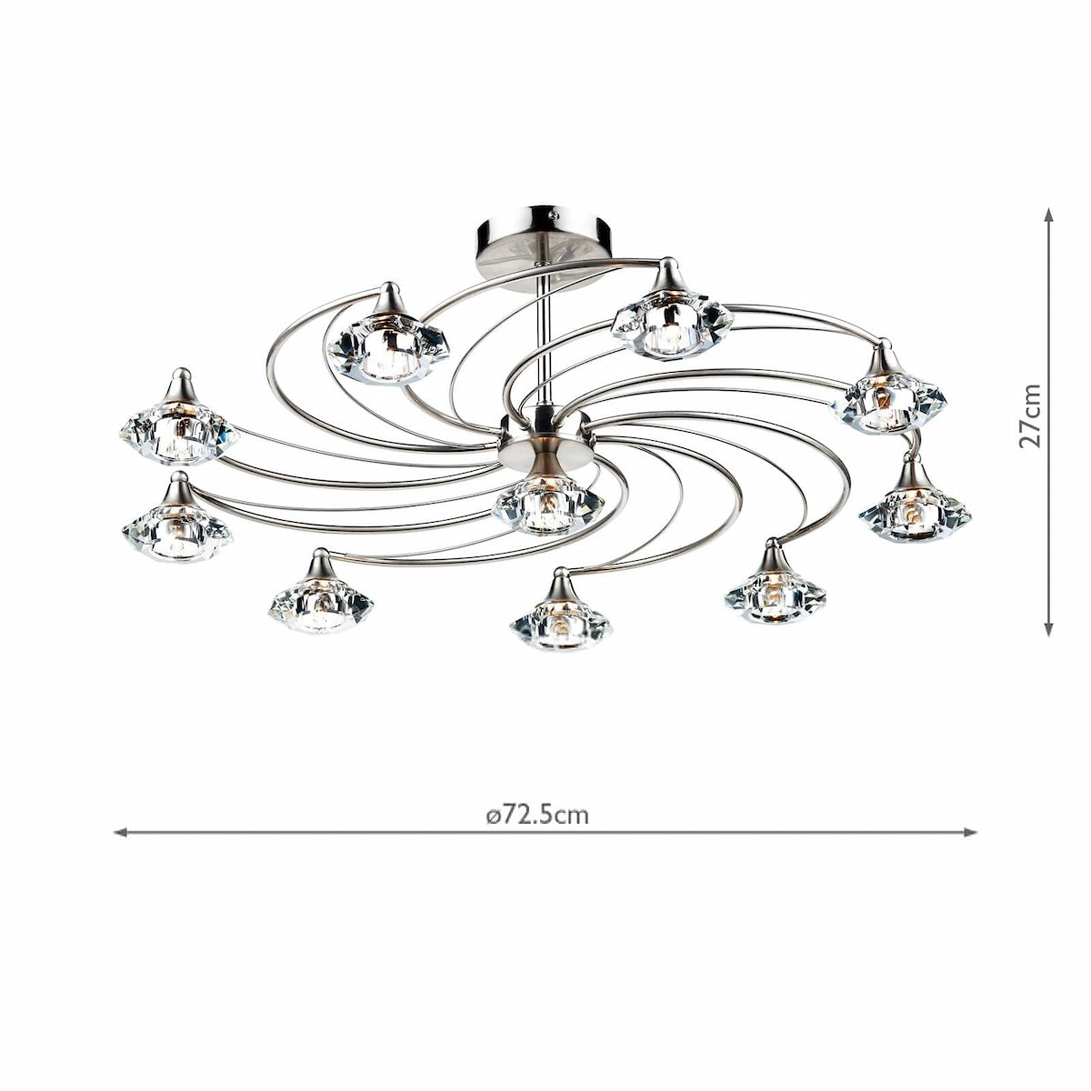LUTHER 10LT SEMI FLUSH SAT CHR