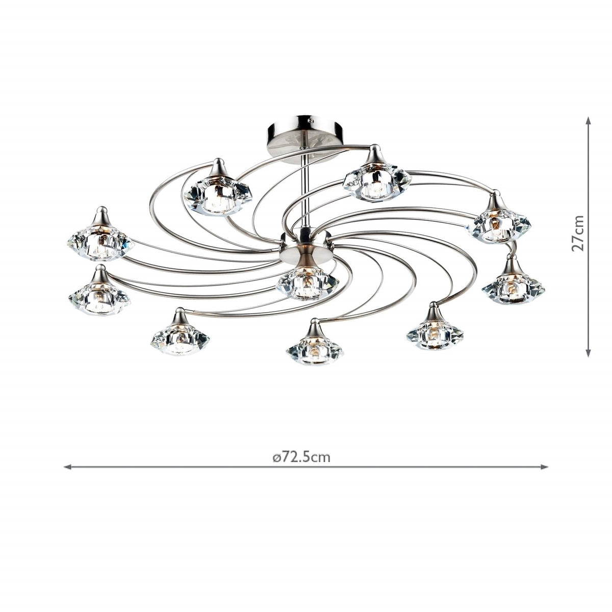 LUTHER 10LT SEMI FLUSH SAT CHR
