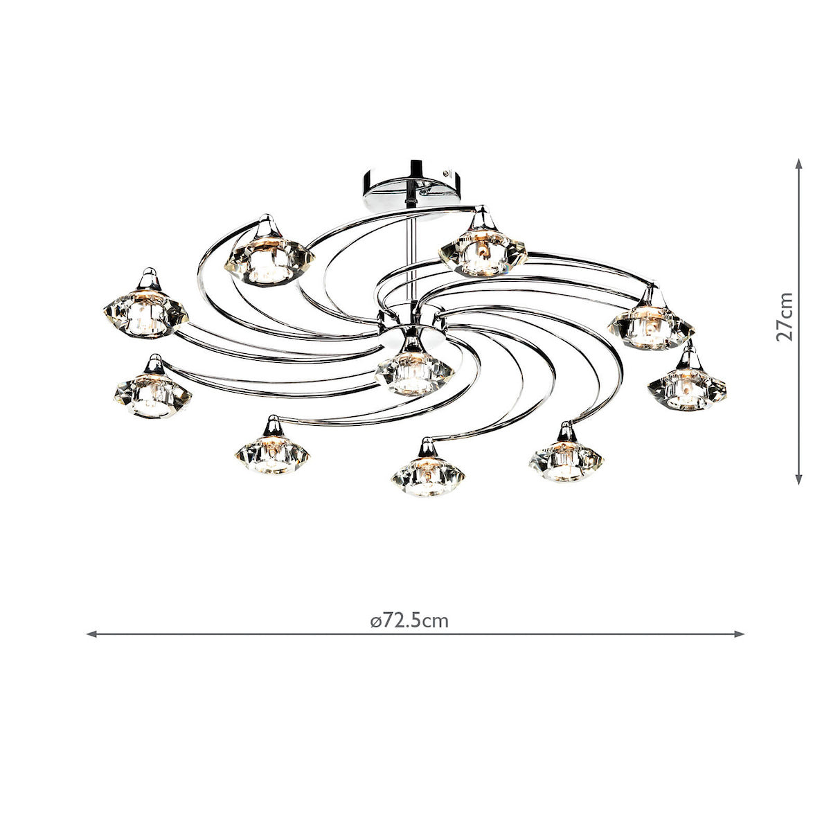 LUTHER 10LT SEMI FLUSH POL CHR