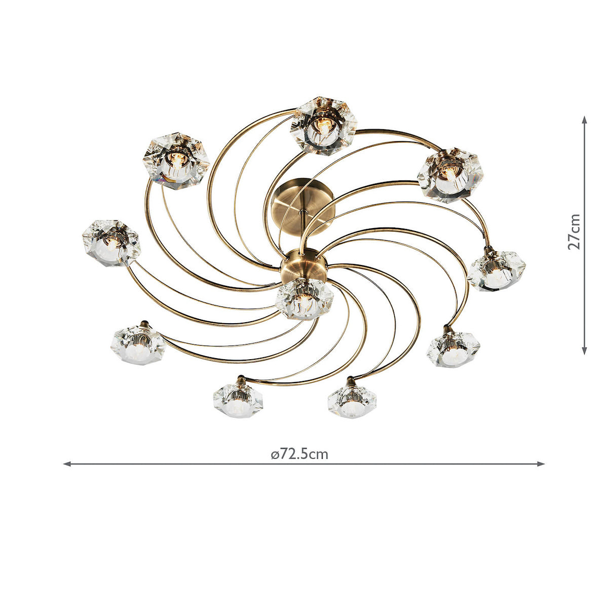 LUTHER 10LT SEMI FLUSH ANT BRA
