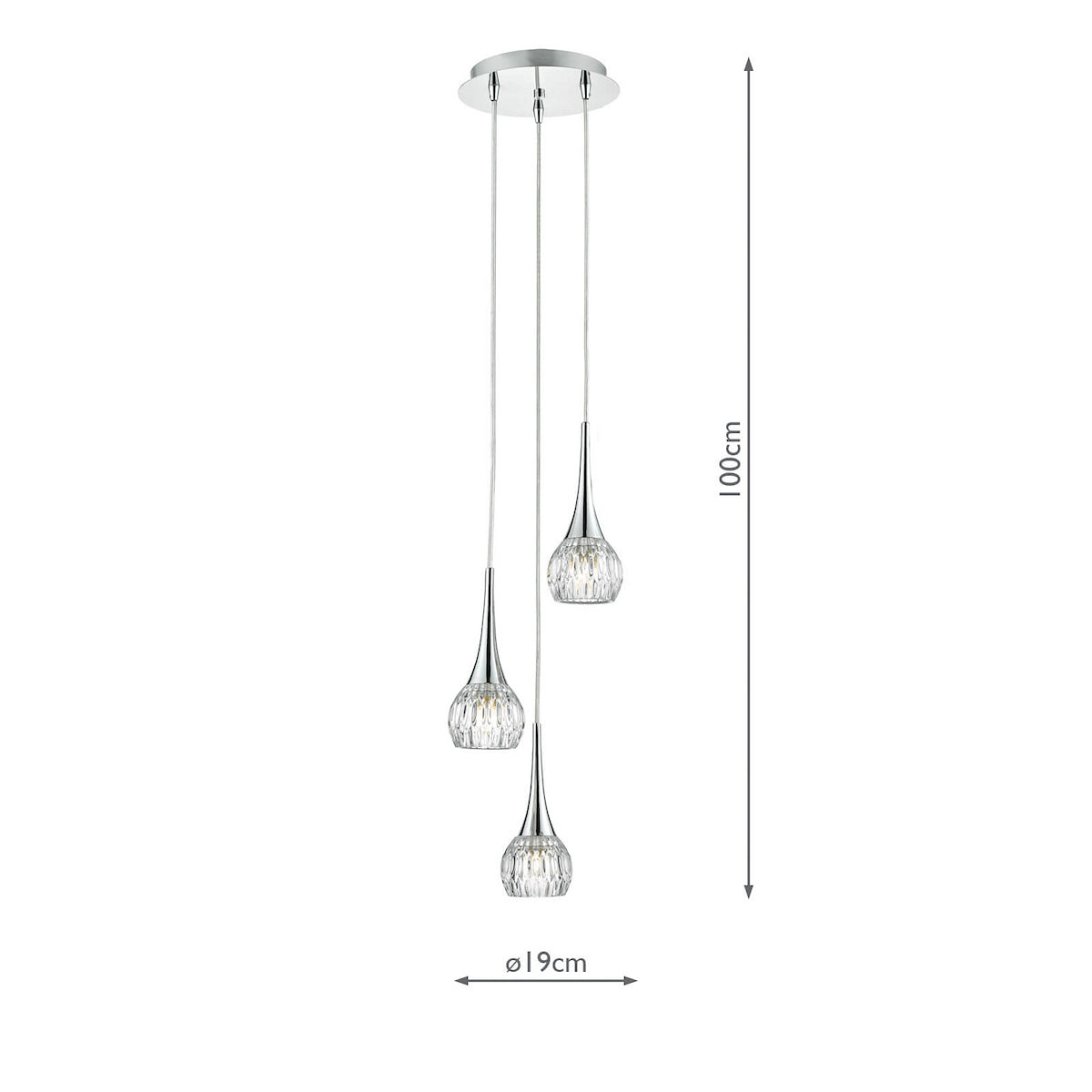 LYALL 3LT PENDANT POL CHR