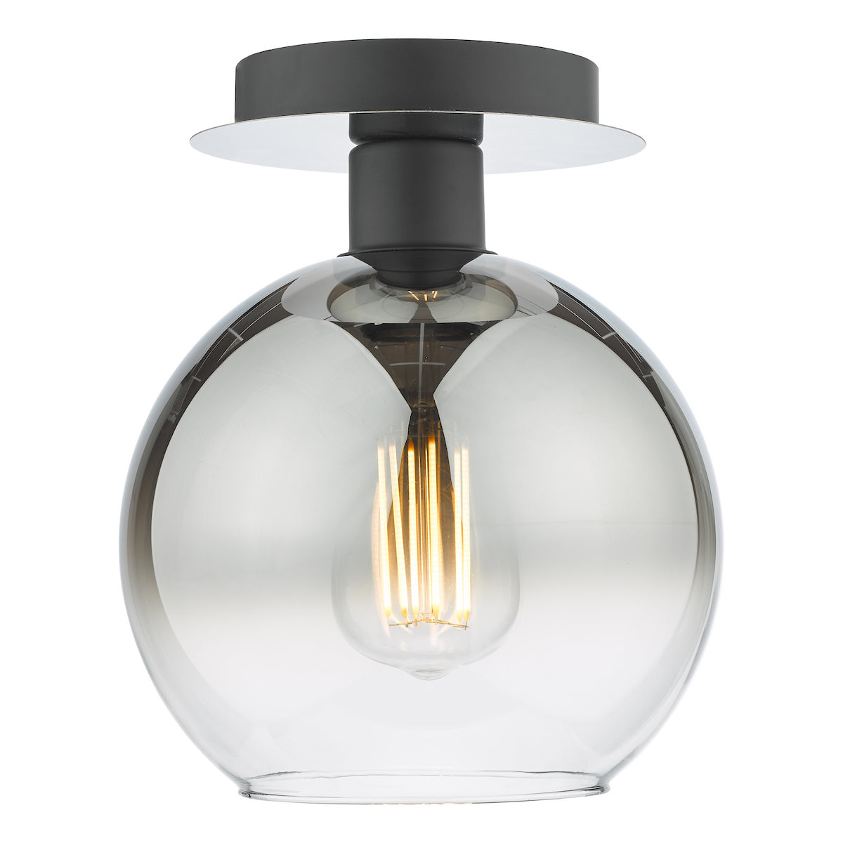LYCIA 1LT FLUSH BLACK MIRROR OMBRE GLASS