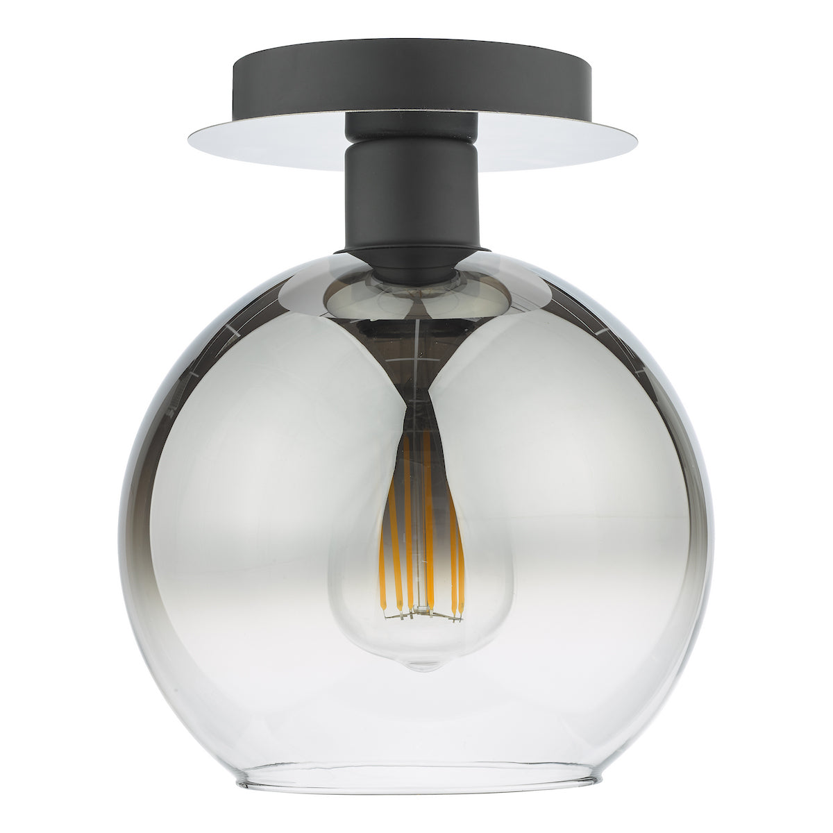 LYCIA 1LT FLUSH BLACK MIRROR OMBRE GLASS
