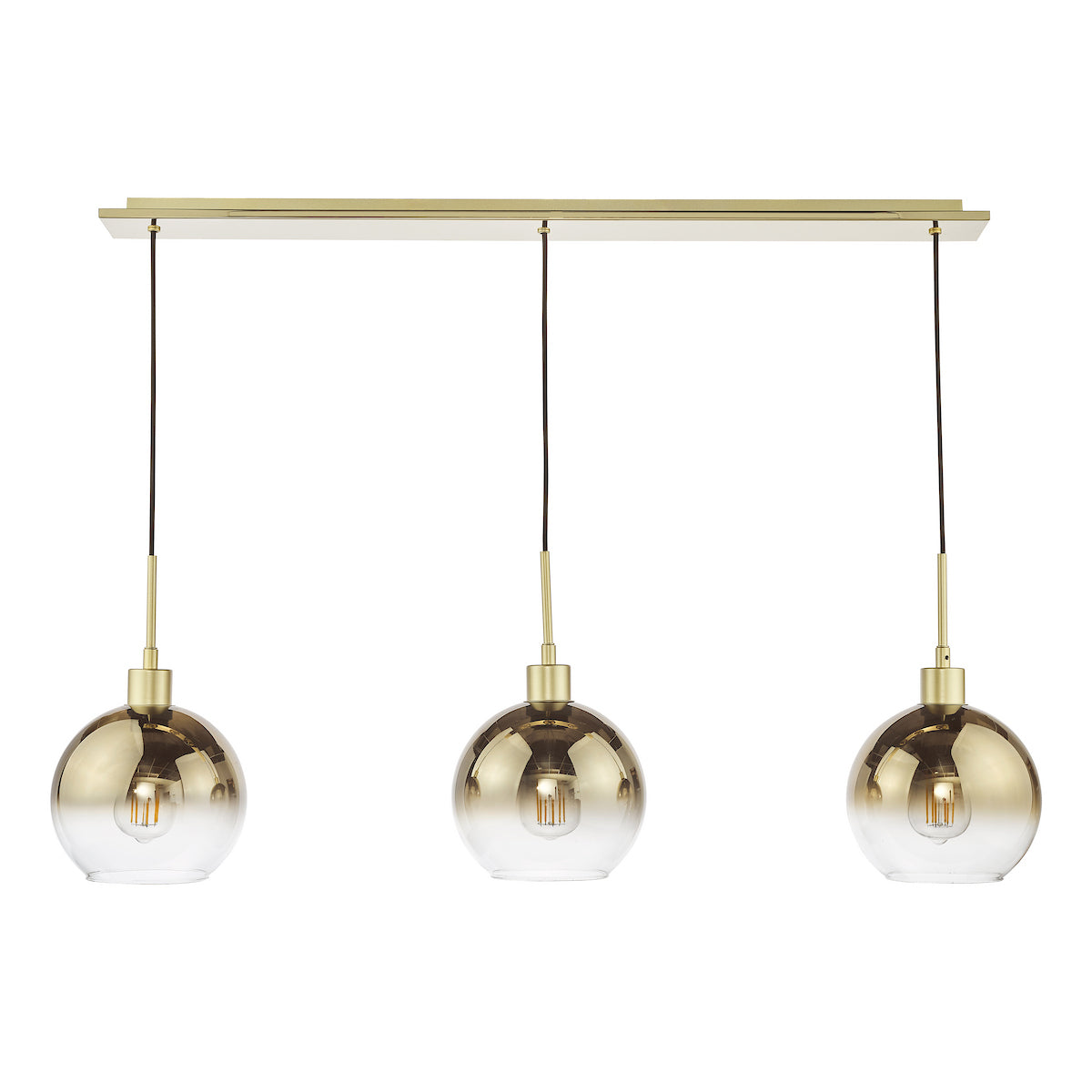 LYCIA 3LT BAR PENDANT GOLD MIRROR OMBRE GLASS
