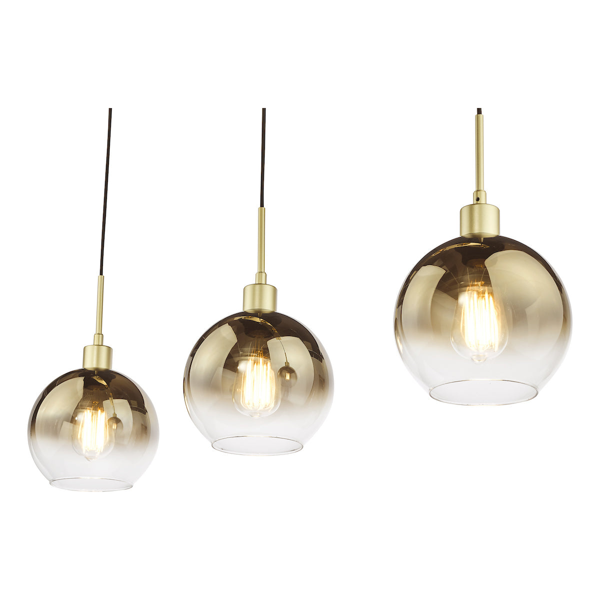 LYCIA 3LT BAR PENDANT GOLD MIRROR OMBRE GLASS