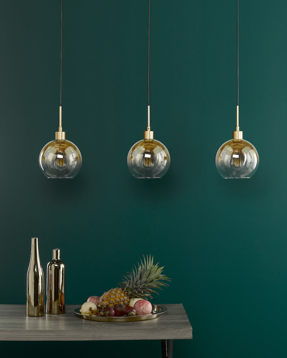 LYCIA 3LT BAR PENDANT GOLD MIRROR OMBRE GLASS