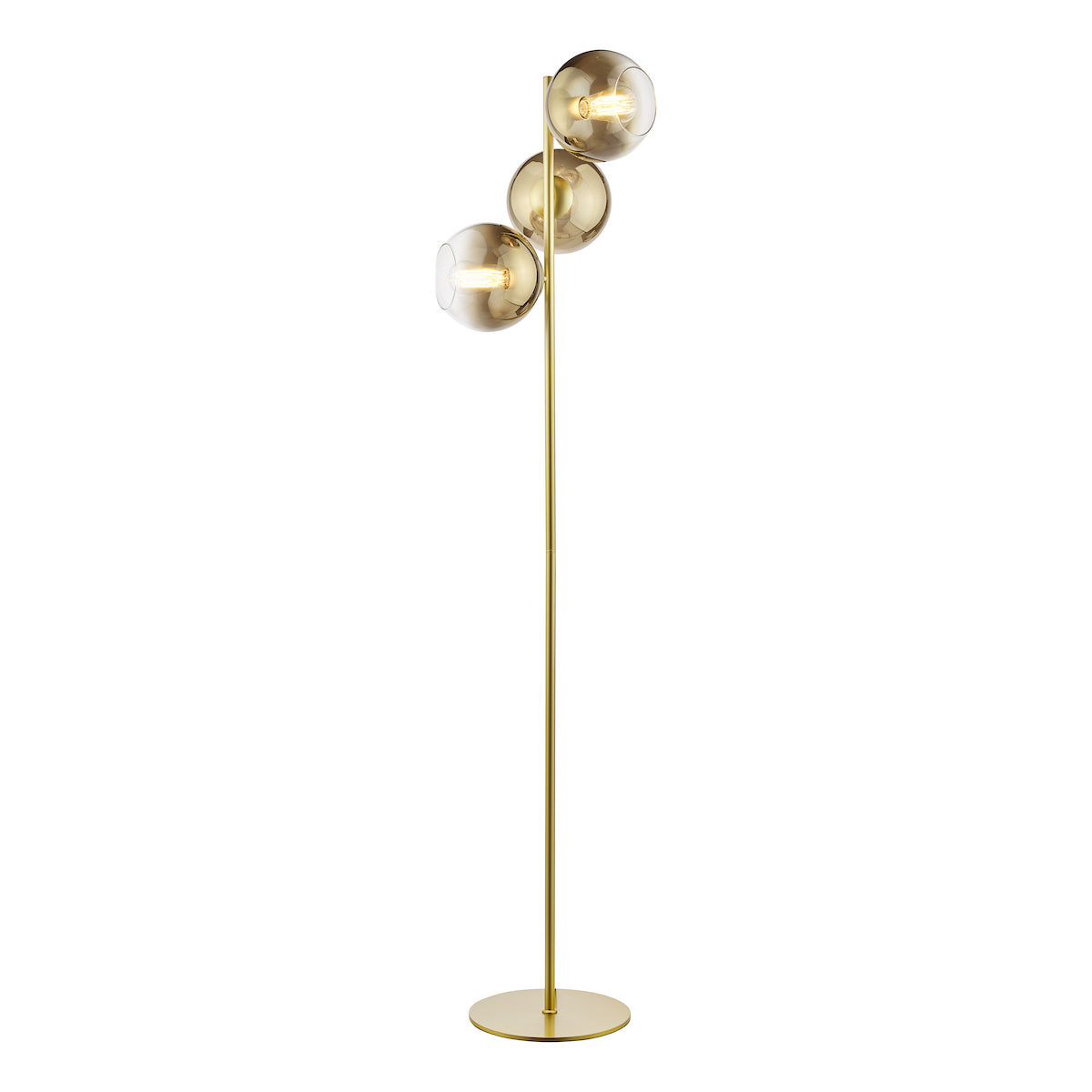 LYCIA 3LT FLOOR LAMP GOLD MIRROR OMBRE GLASS