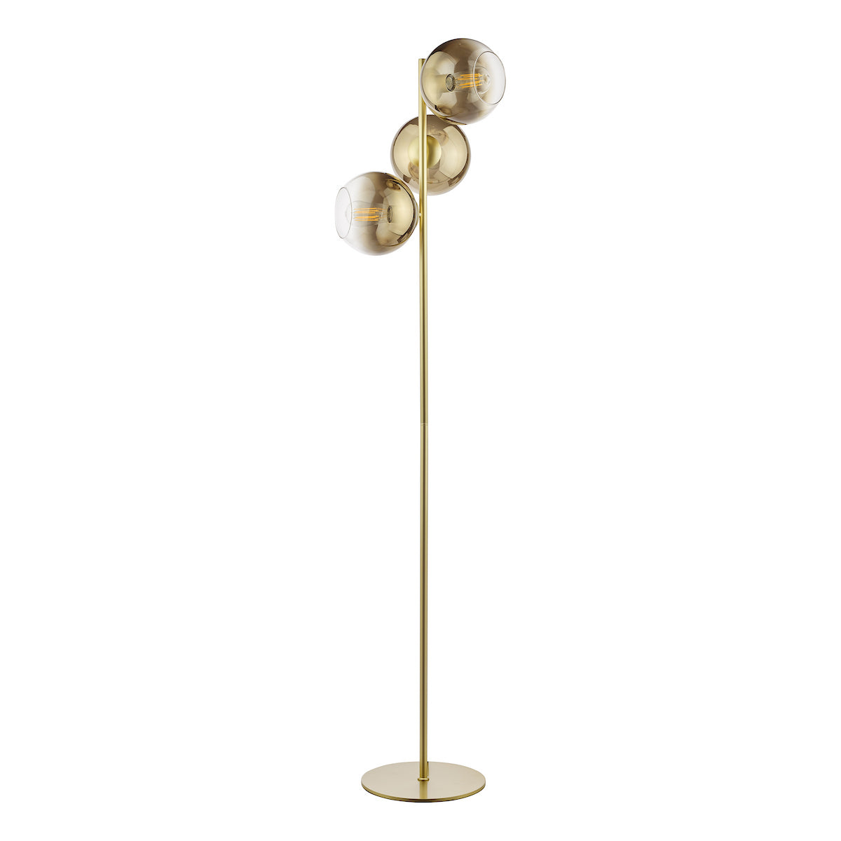 LYCIA 3LT FLOOR LAMP GOLD MIRROR OMBRE GLASS