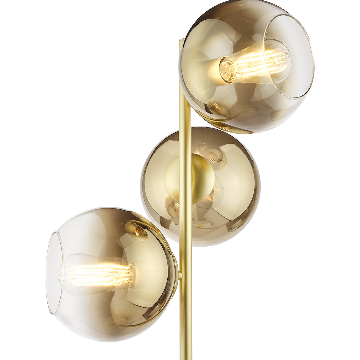 LYCIA 3LT FLOOR LAMP GOLD MIRROR OMBRE GLASS