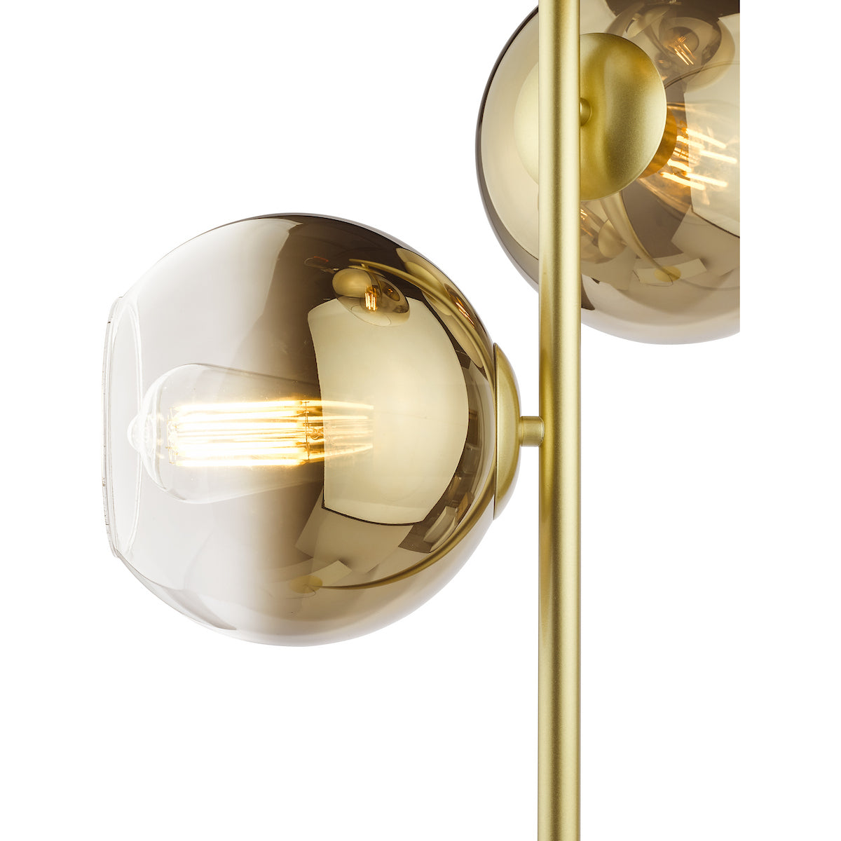 LYCIA 3LT FLOOR LAMP GOLD MIRROR OMBRE GLASS