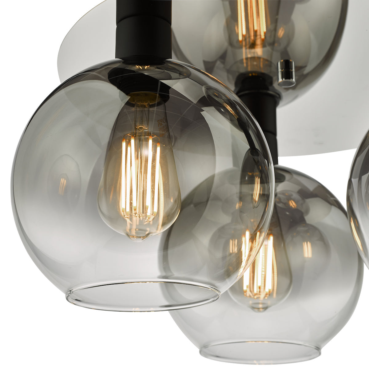 LYCIA 3LT FLUSH MATT BLACK MIRROR OMBRE GLASS
