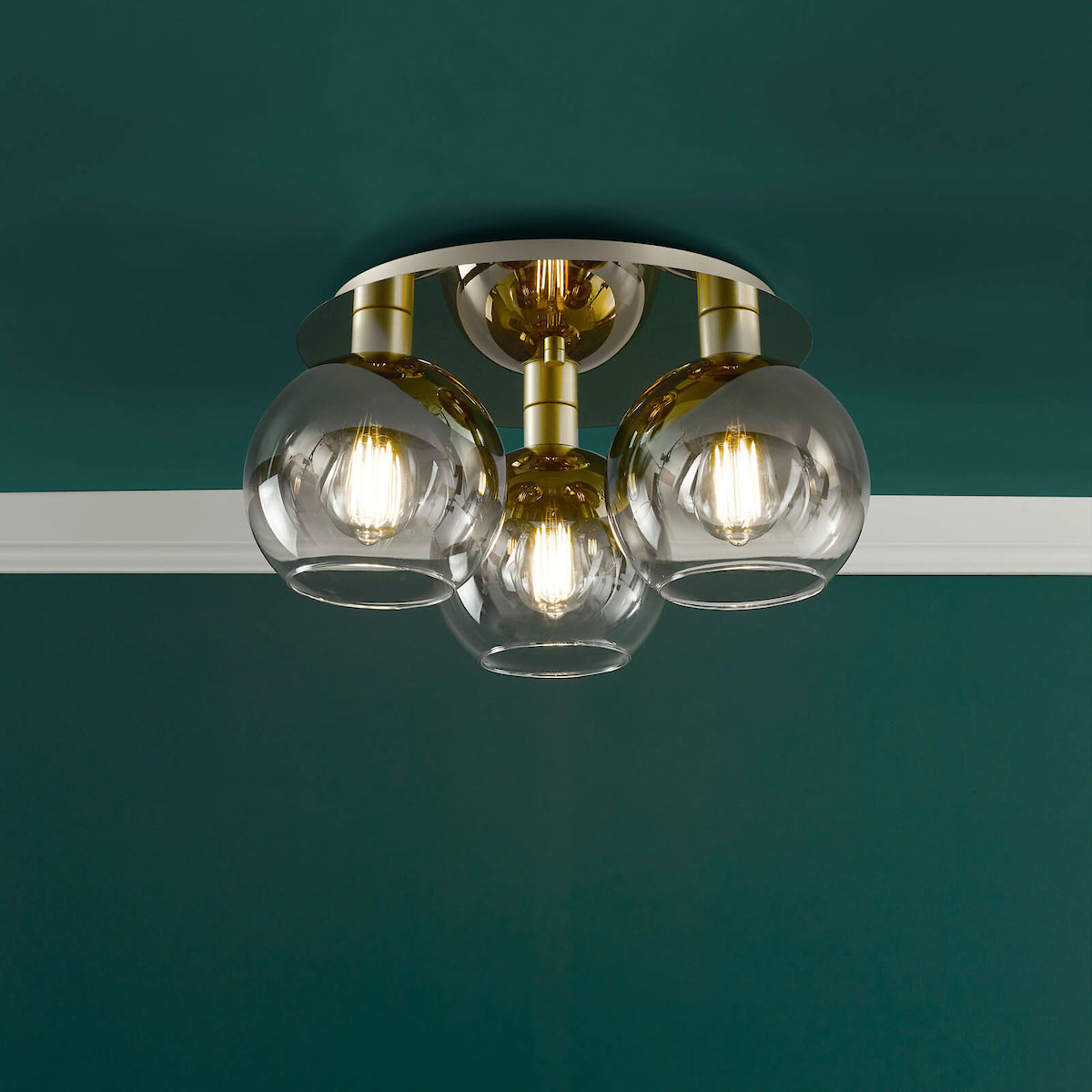 LYCIA 3LT FLUSH GOLD WITH MIRROR OMBRE GLASS