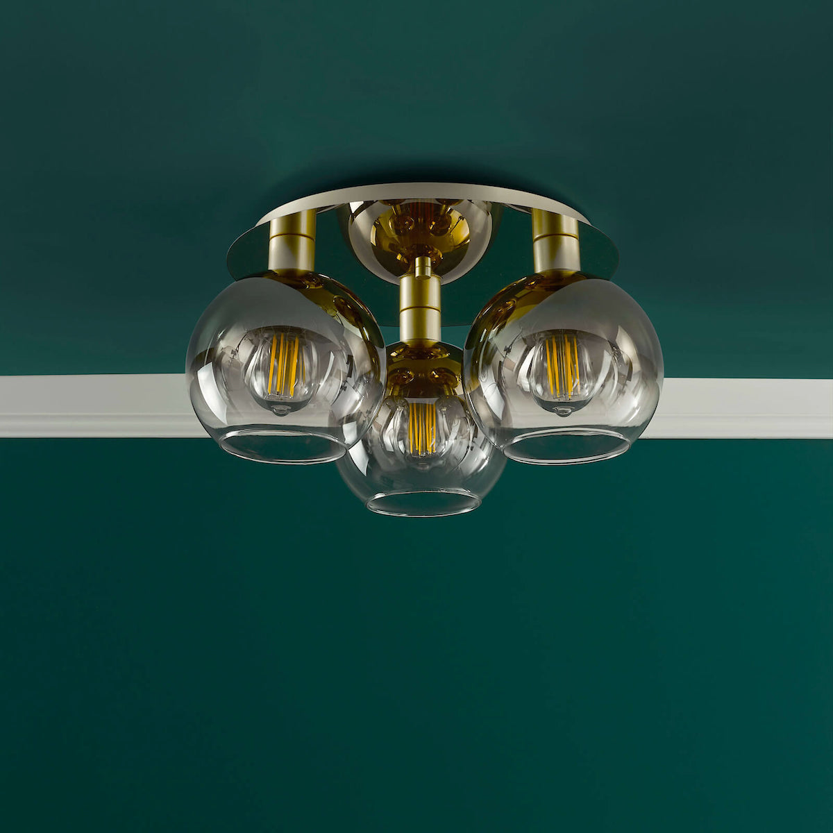 LYCIA 3LT FLUSH GOLD WITH MIRROR OMBRE GLASS