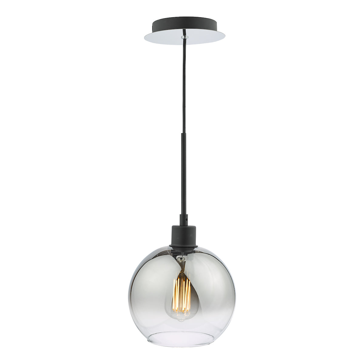 LYCIA 1LT PENDANT BLACK MIRROR OMBRE GLASS