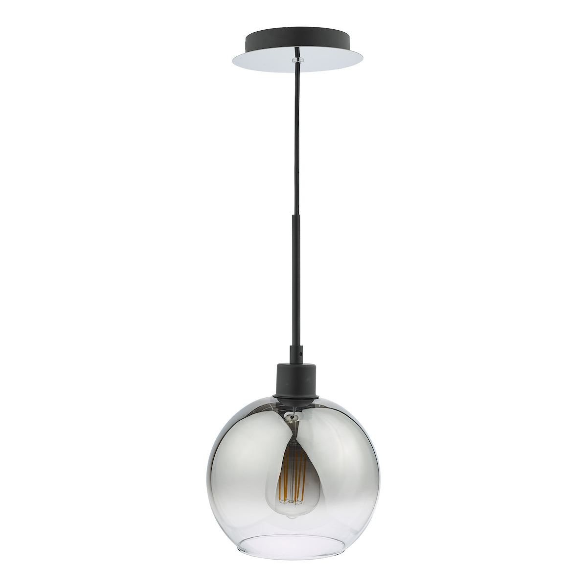 LYCIA 1LT PENDANT BLACK MIRROR OMBRE GLASS