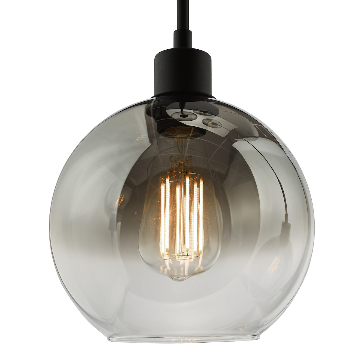 LYCIA 3LT CLUSTER PENDANT BLACK MIRROR OMBRE GLASS
