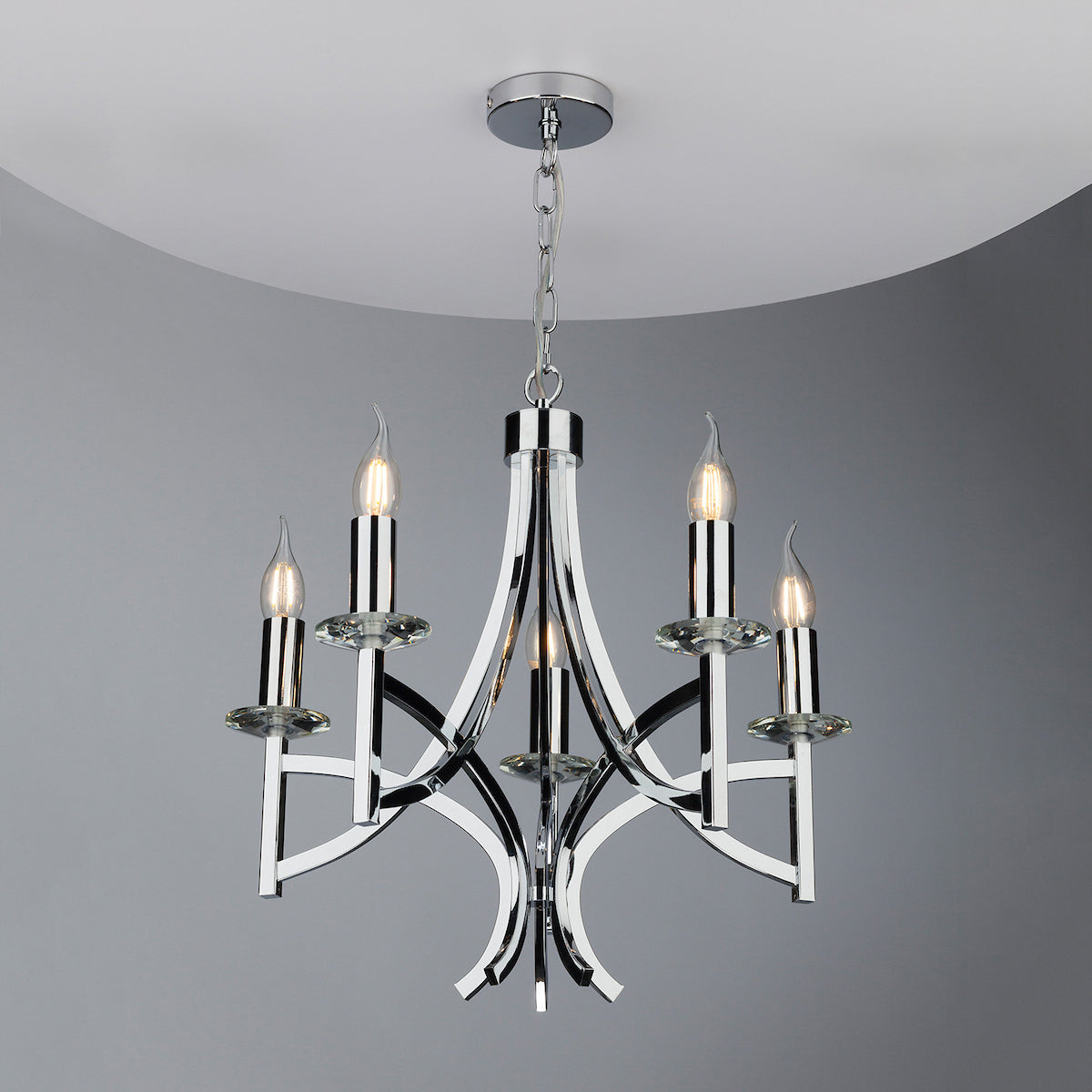 LYON 5LT PENDANT POL CHR/CRYSTAL