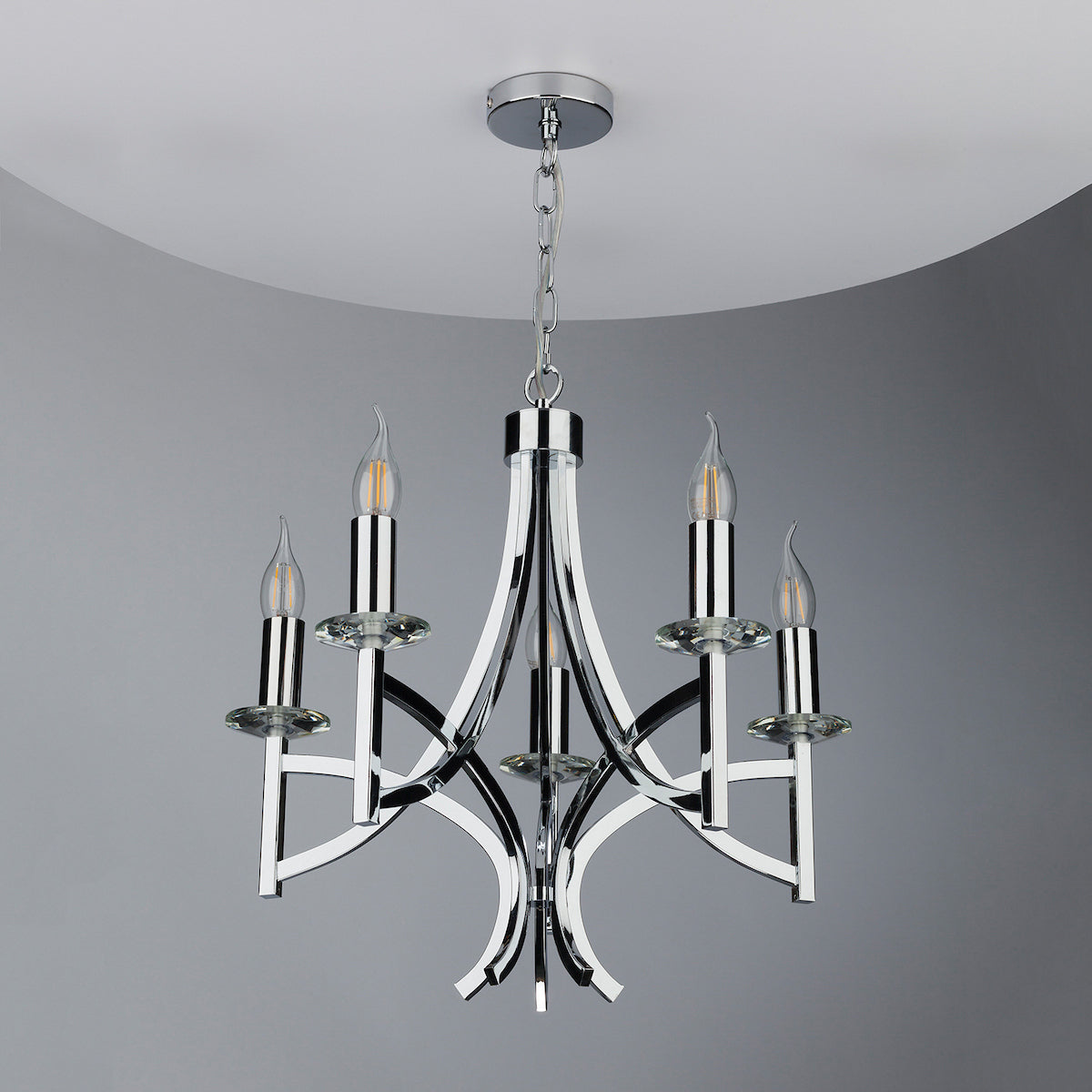 LYON 5LT PENDANT POL CHR/CRYSTAL