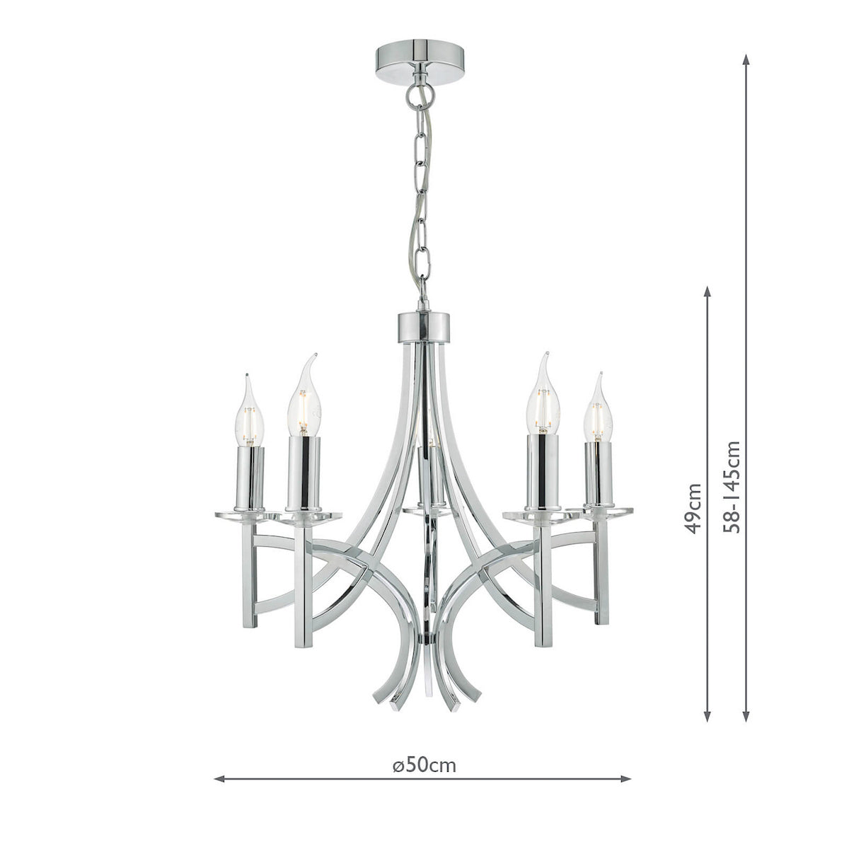 LYON 5LT PENDANT POL CHR/CRYSTAL