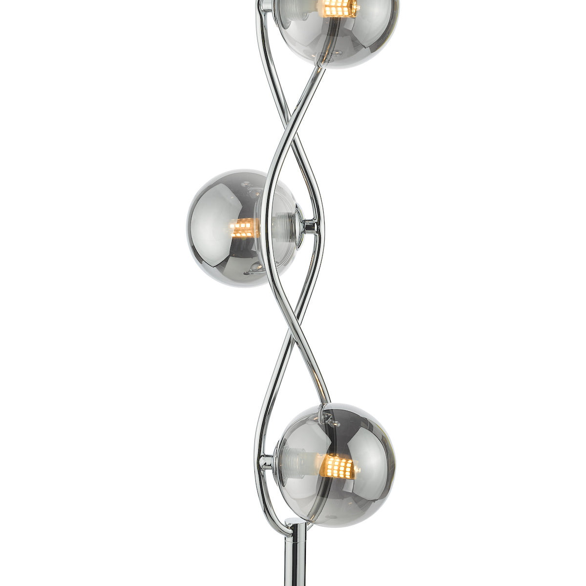 LYSANDRA 4LT FLOOR LAMP POL CHR CW SMOKED GLS