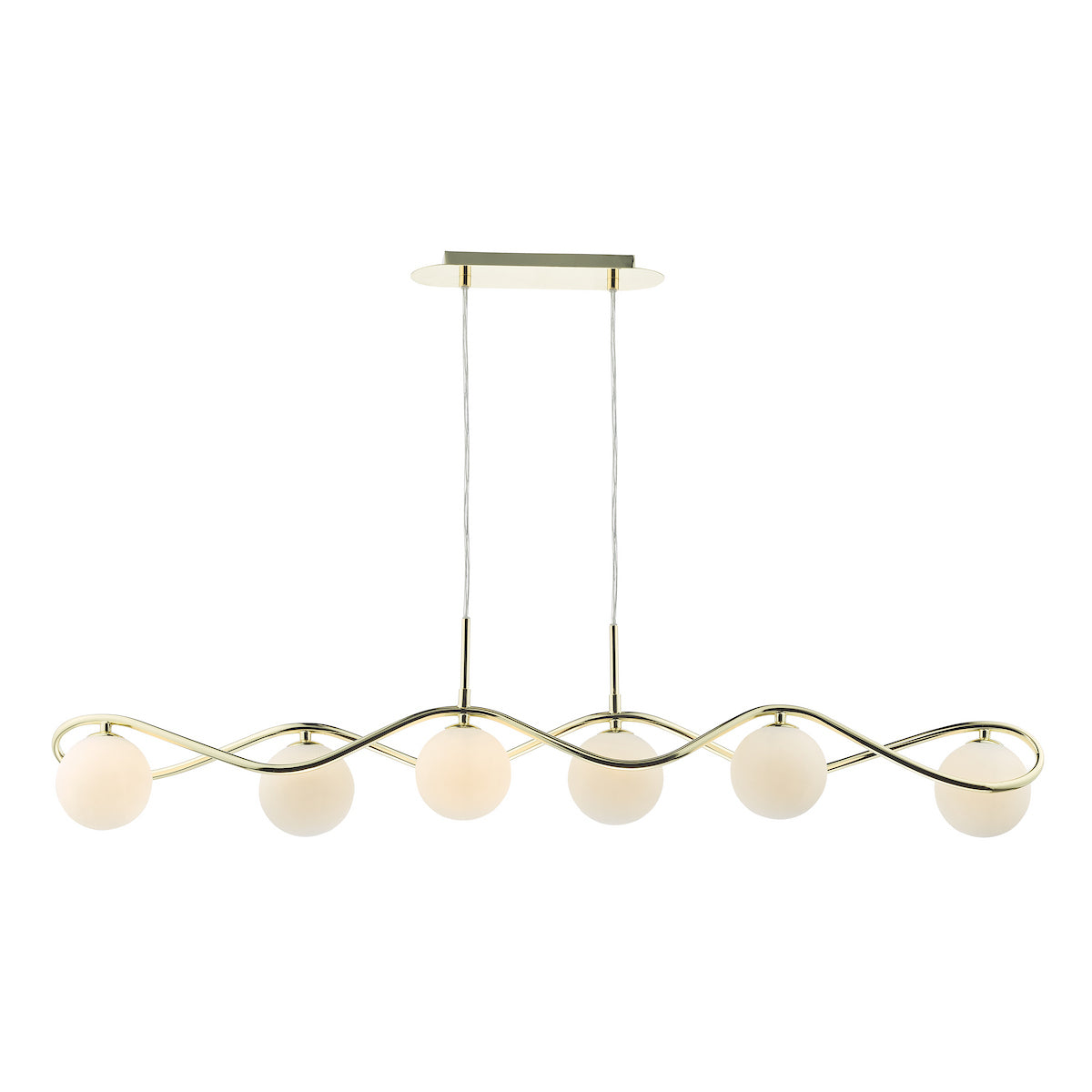 LYSANDRA 6LT BAR PENDANT POL GOLD CW OPAL GLS
