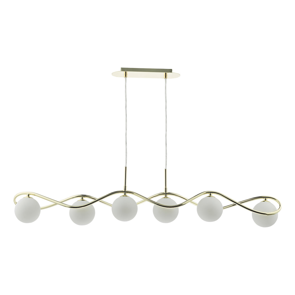 LYSANDRA 6LT BAR PENDANT POL GOLD CW OPAL GLS