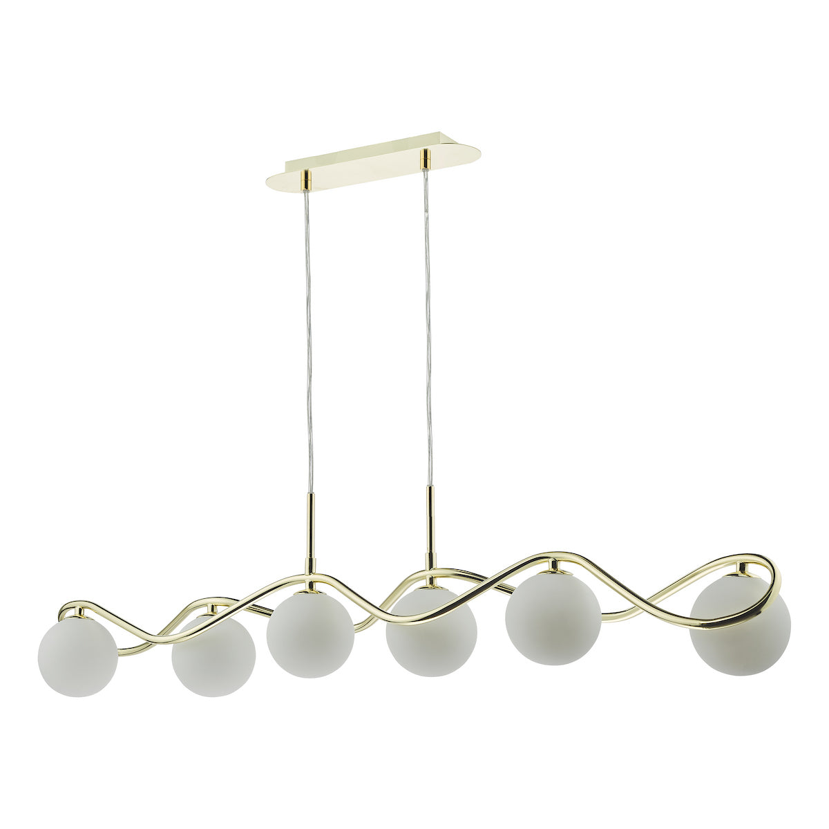 LYSANDRA 6LT BAR PENDANT POL GOLD CW OPAL GLS