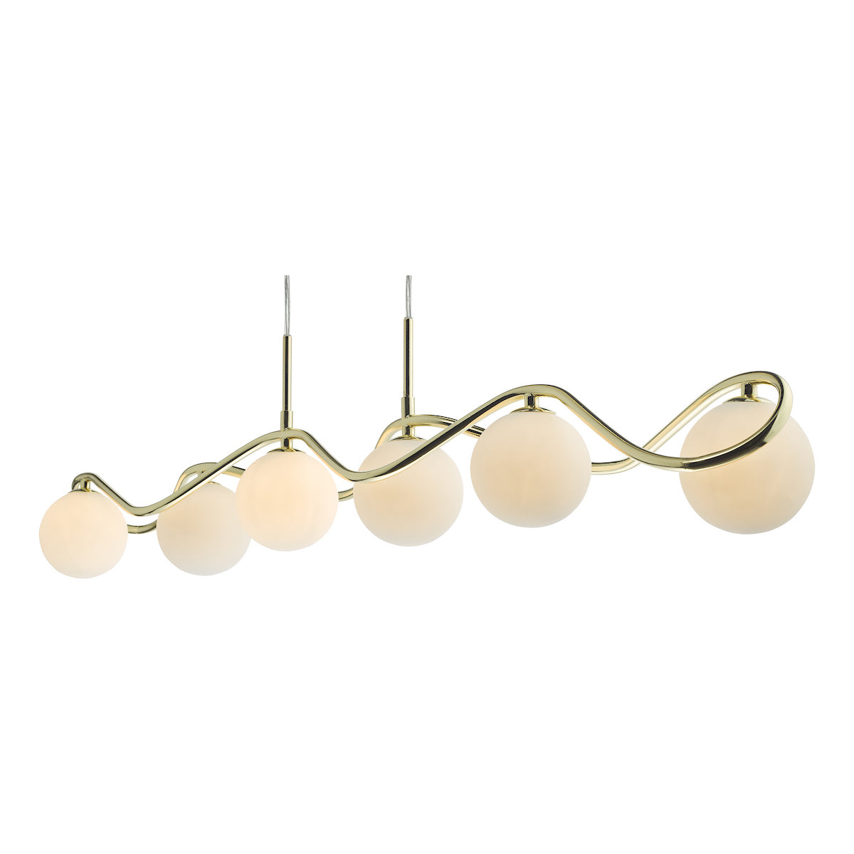 LYSANDRA 6LT BAR PENDANT POL GOLD CW OPAL GLS