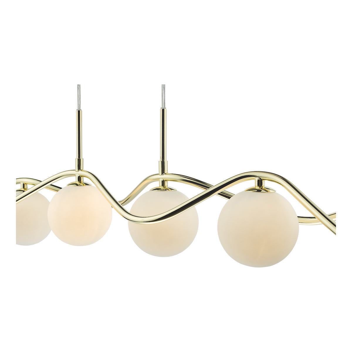 LYSANDRA 6LT BAR PENDANT POL GOLD CW OPAL GLS