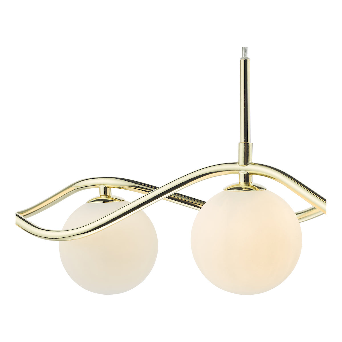 LYSANDRA 6LT BAR PENDANT POL GOLD CW OPAL GLS