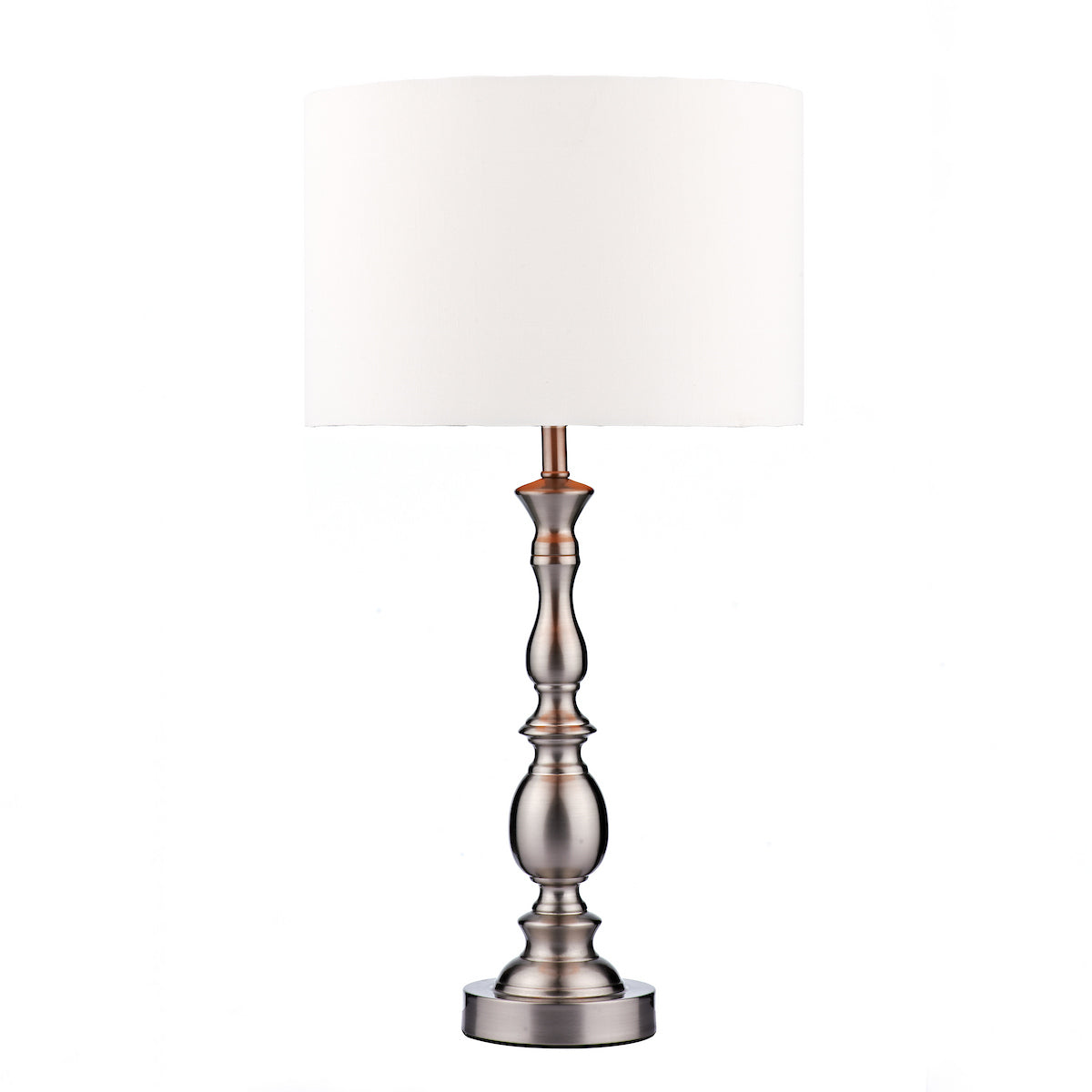 MADRID TABLE LAMP SATIN CHROME CW SHADE
