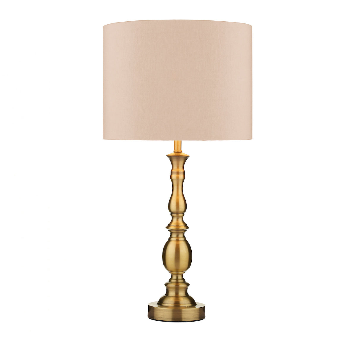 MADRID TABLE LAMP CW SHADE ANTIQUE BRASS