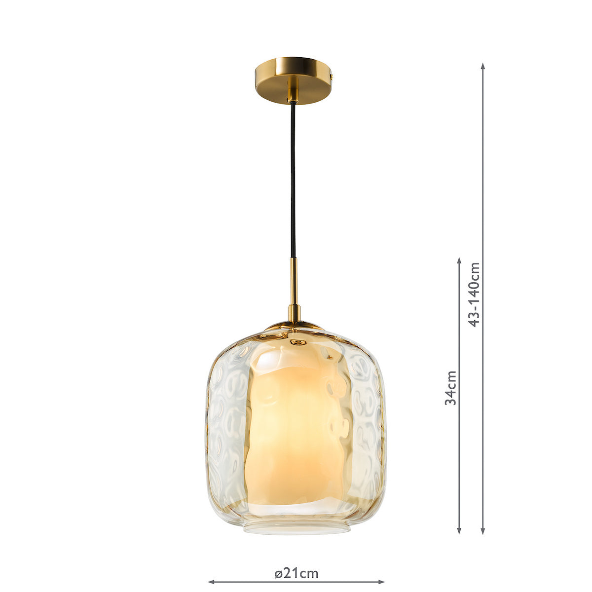 MAJELLA 1LT PENDANT AGED BRASS WITH CHAMPAGNE GLS