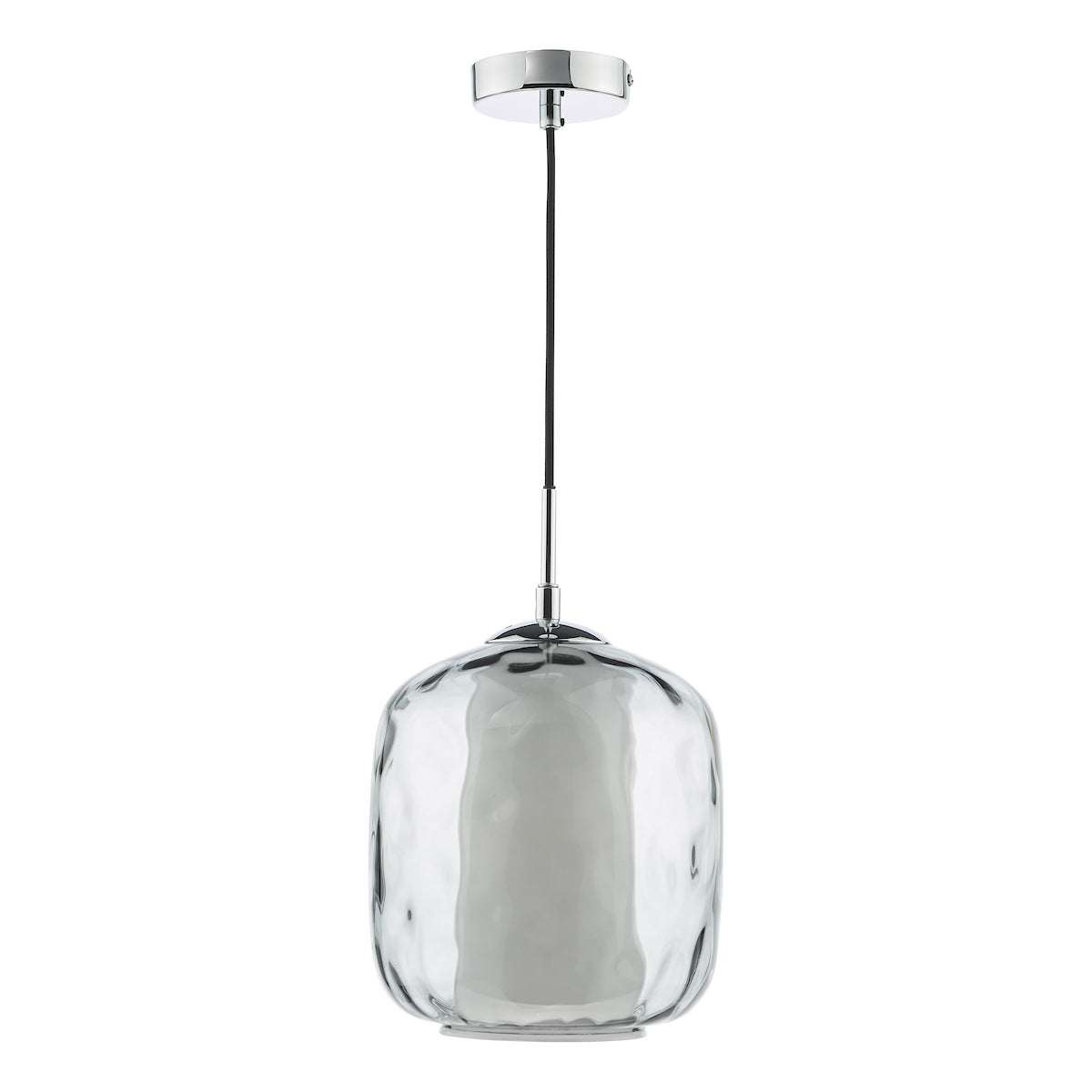 MAJELLA 1LT PENDANT POL CHR WITH SMOKED GLS