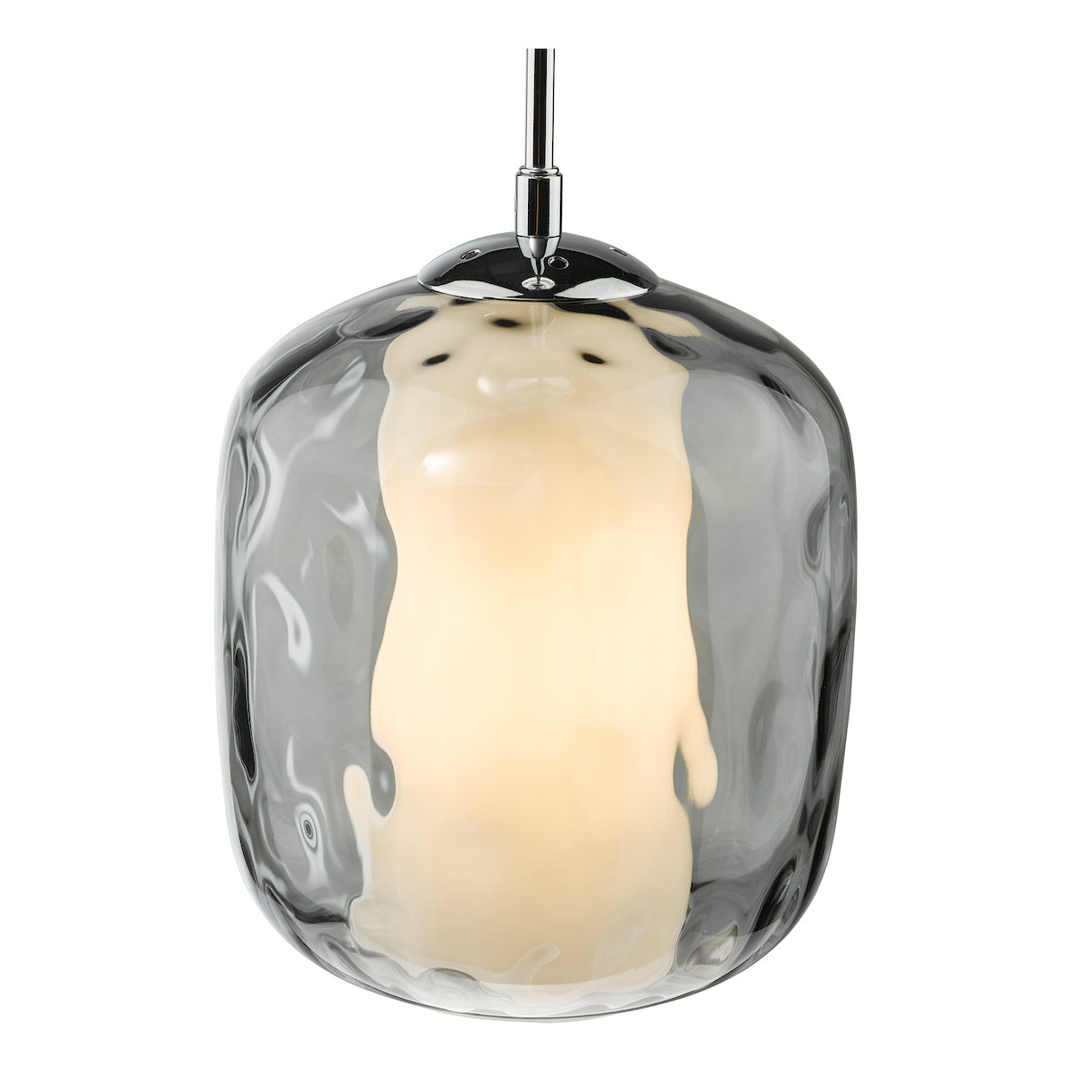 MAJELLA 1LT PENDANT POL CHR WITH SMOKED GLS