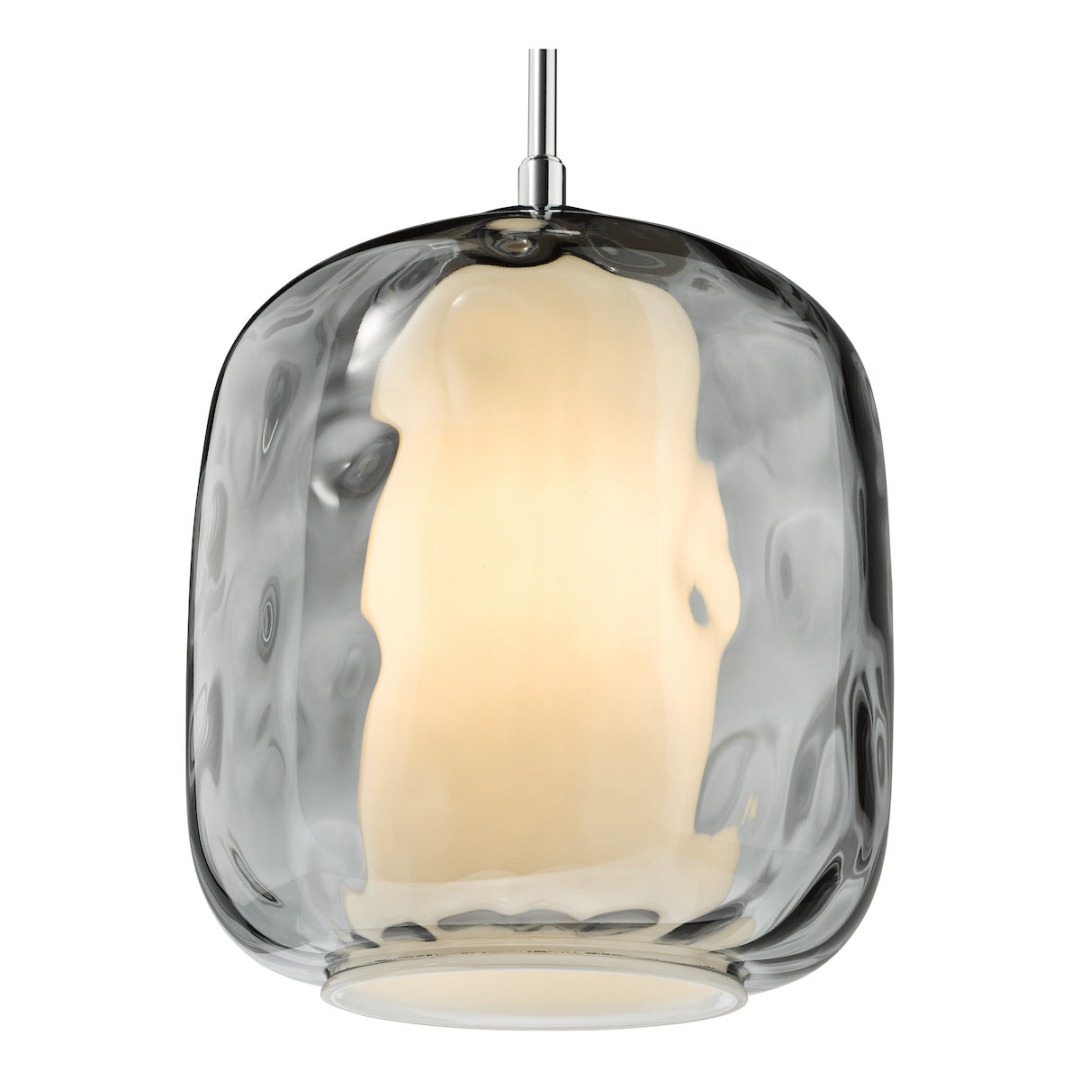 MAJELLA 1LT PENDANT POL CHR WITH SMOKED GLS