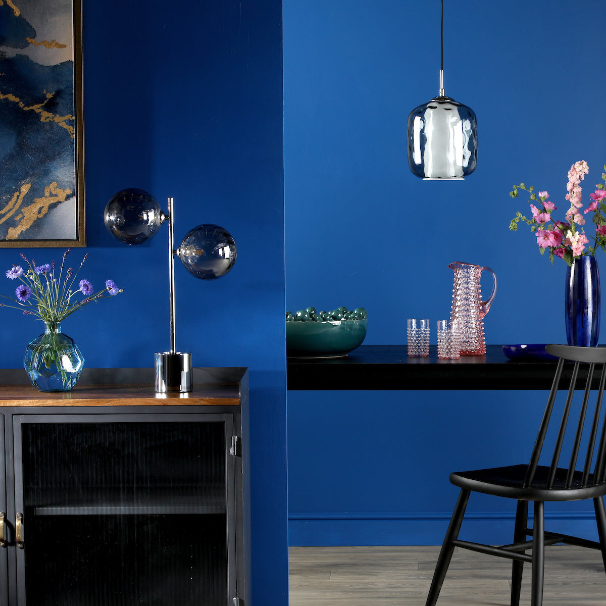 MAJELLA 1LT PENDANT POL CHR WITH SMOKED GLS