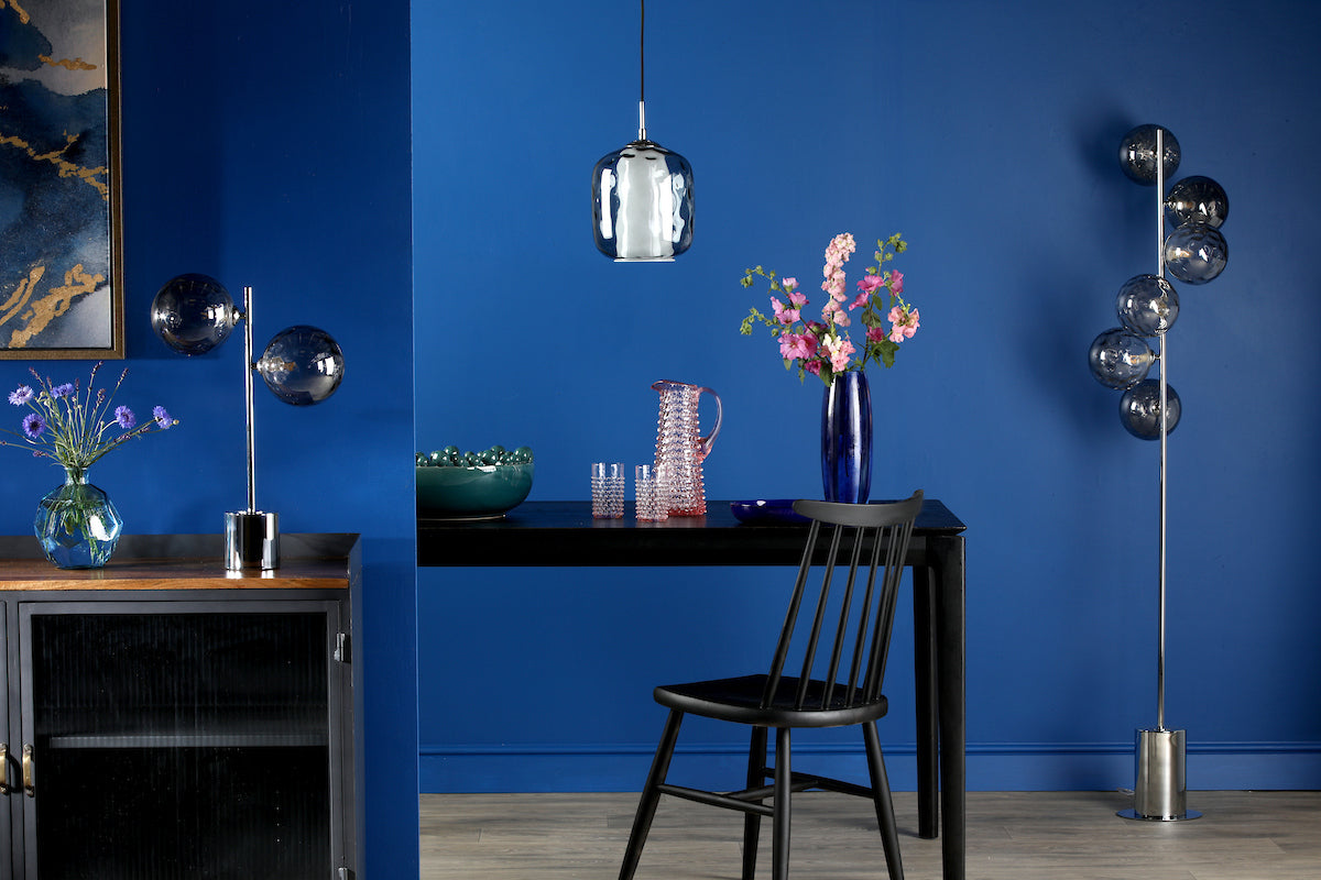 MAJELLA 1LT PENDANT POL CHR WITH SMOKED GLS