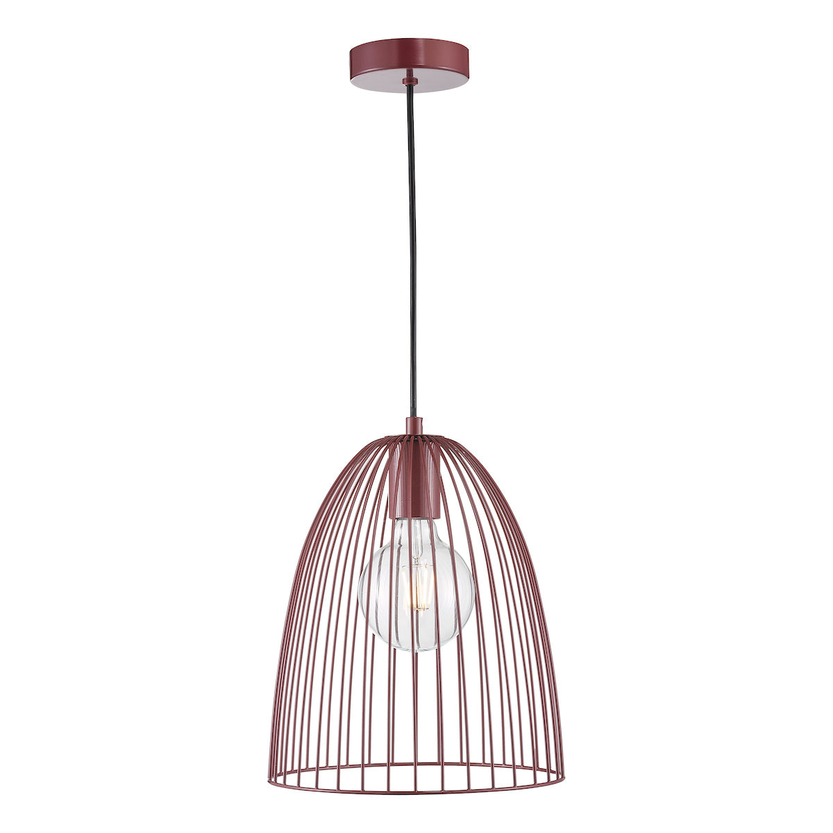 MAYA 1LT CAGE PENDANT BURGANDY