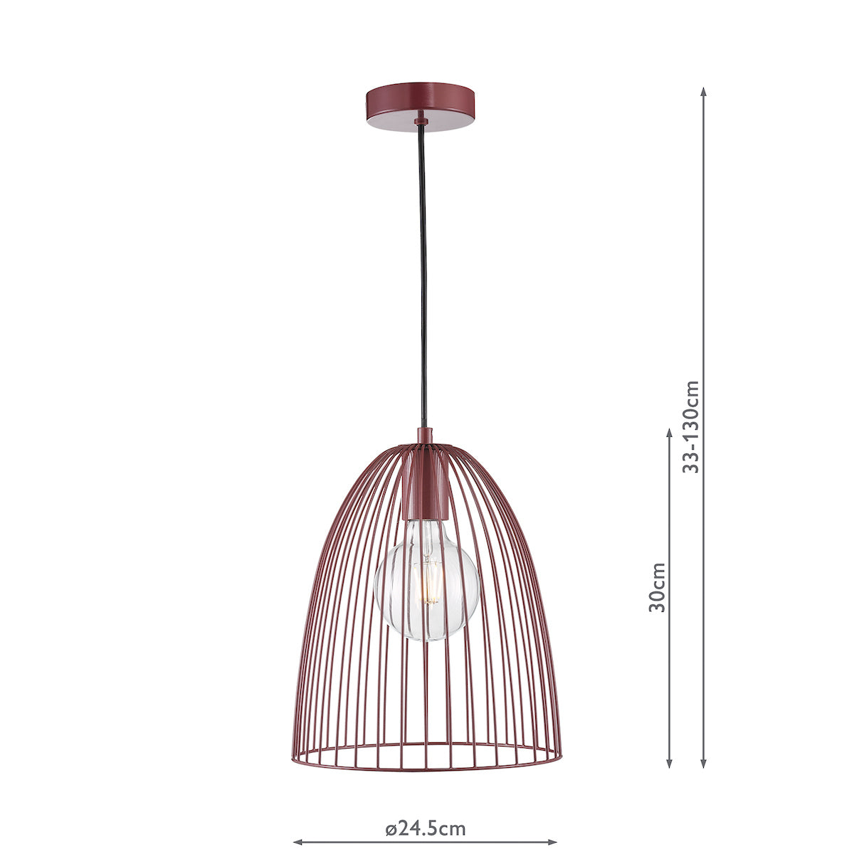 MAYA 1LT CAGE PENDANT BURGANDY